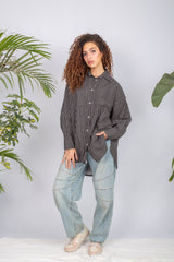 Black lined chemise with tailored fit and modest coverage