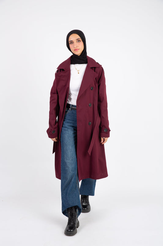 Classic Trench Coat - Winered