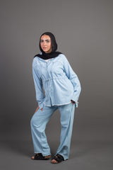 Elastic Waist Denim Set