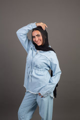 Elastic Waist Denim Set