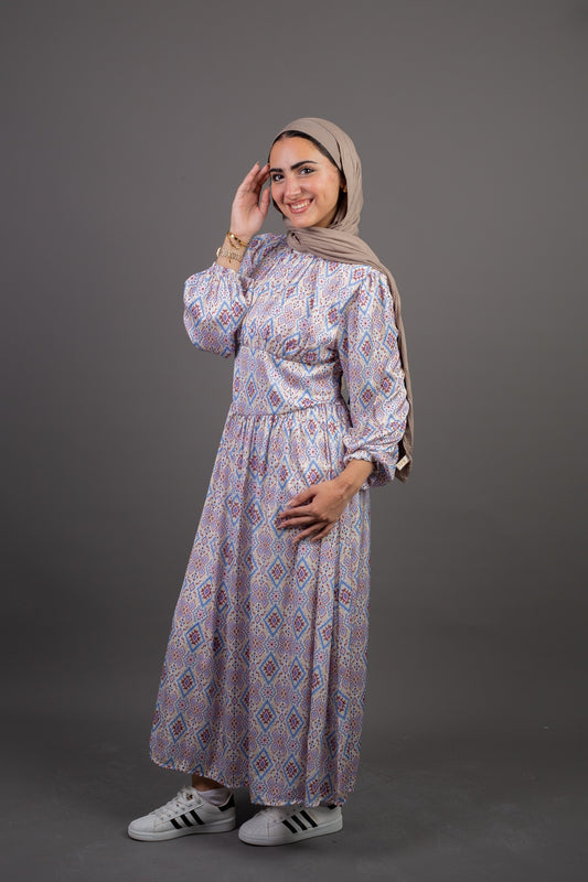 Waist Belt Dress - Baby blue