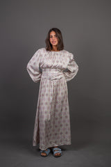 Waist Belt Dress - Light Gray