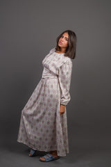 Waist Belt Dress - Light Gray