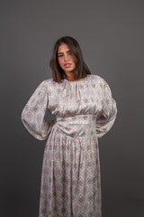 Waist Belt Dress - Light Gray