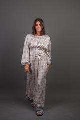 Waist Belt Dress - Light Gray