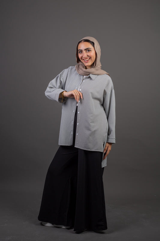 Striped Chemise - Black