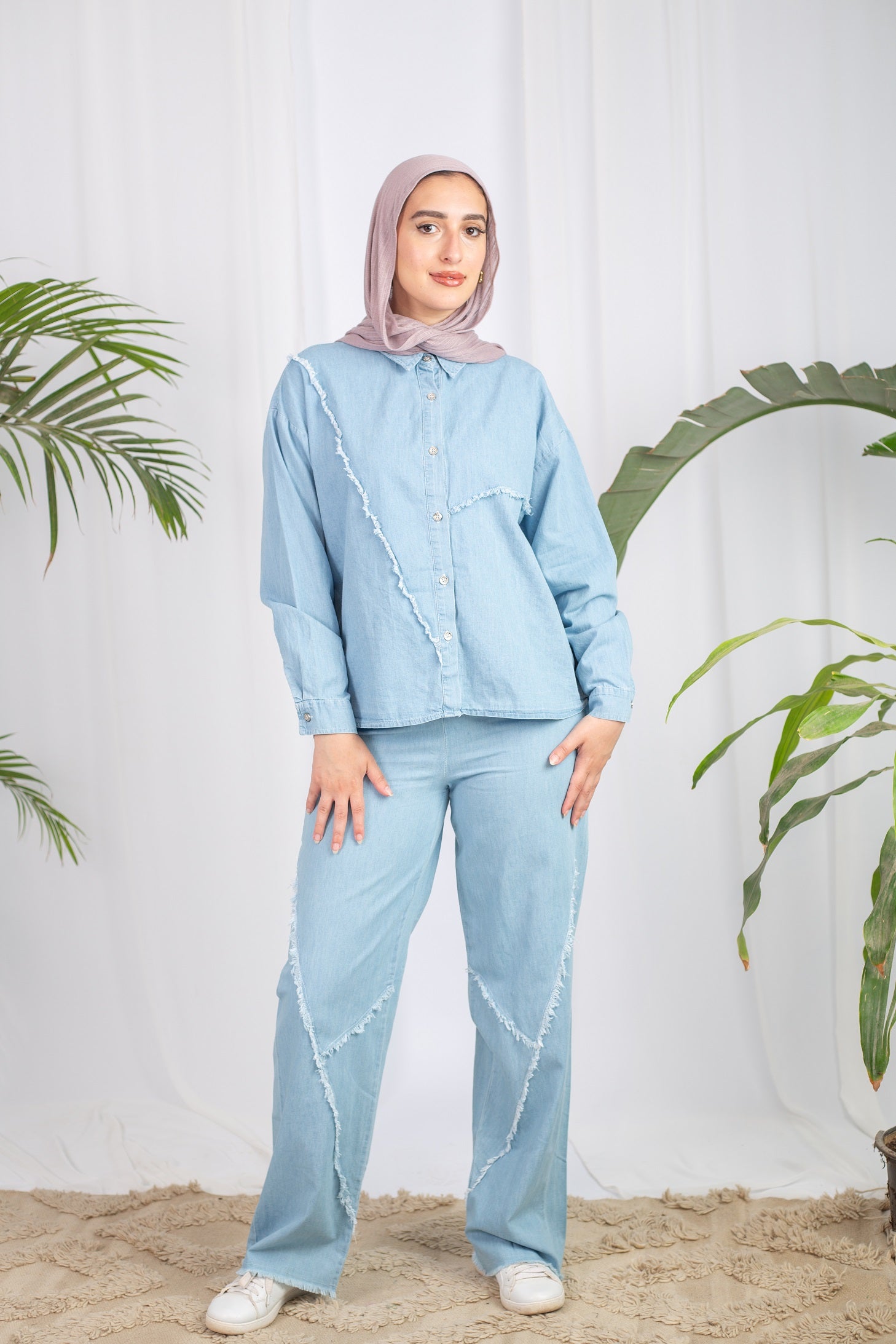Bekky Set in  – relaxed fit, breathable denim, coordinated two-piece