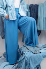 Blue modest loose-fit