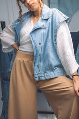 Beige Flow Pants – modest loose-fit trousers