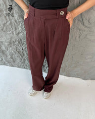 Side Button Linen Pants