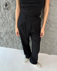Side Button Linen Pants