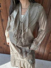 Ruffle Tie Blouse