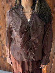 Ruffle Tie Blouse