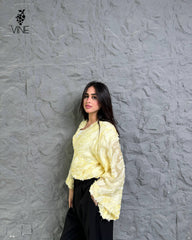 Textured Chiffon Cotton Cardigan