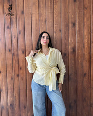 Sparkle Wrap Chiffon Blouse