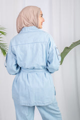 Lounge Set – denim shirt with belt