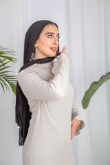 Long-Sleeve Maxi Dress in Beige 
from Bezravoga