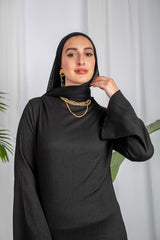 Long-Sleeve Maxi Dress in Black from Bezravoga – modest