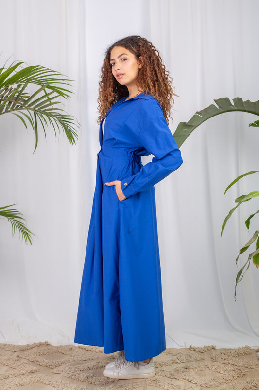 Orla Dress in Royal Blue – full-length
