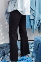 Black Sleek Fit Pants – stretchy flare