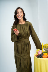 Tiered Poplin Dress
