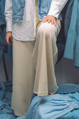Light beige modest flow pants