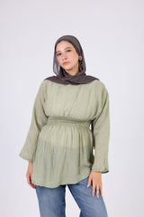 Crinkle Satin Blouse