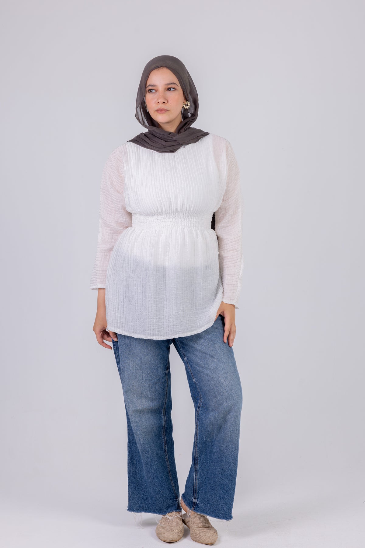 Crinkle Satin Blouse