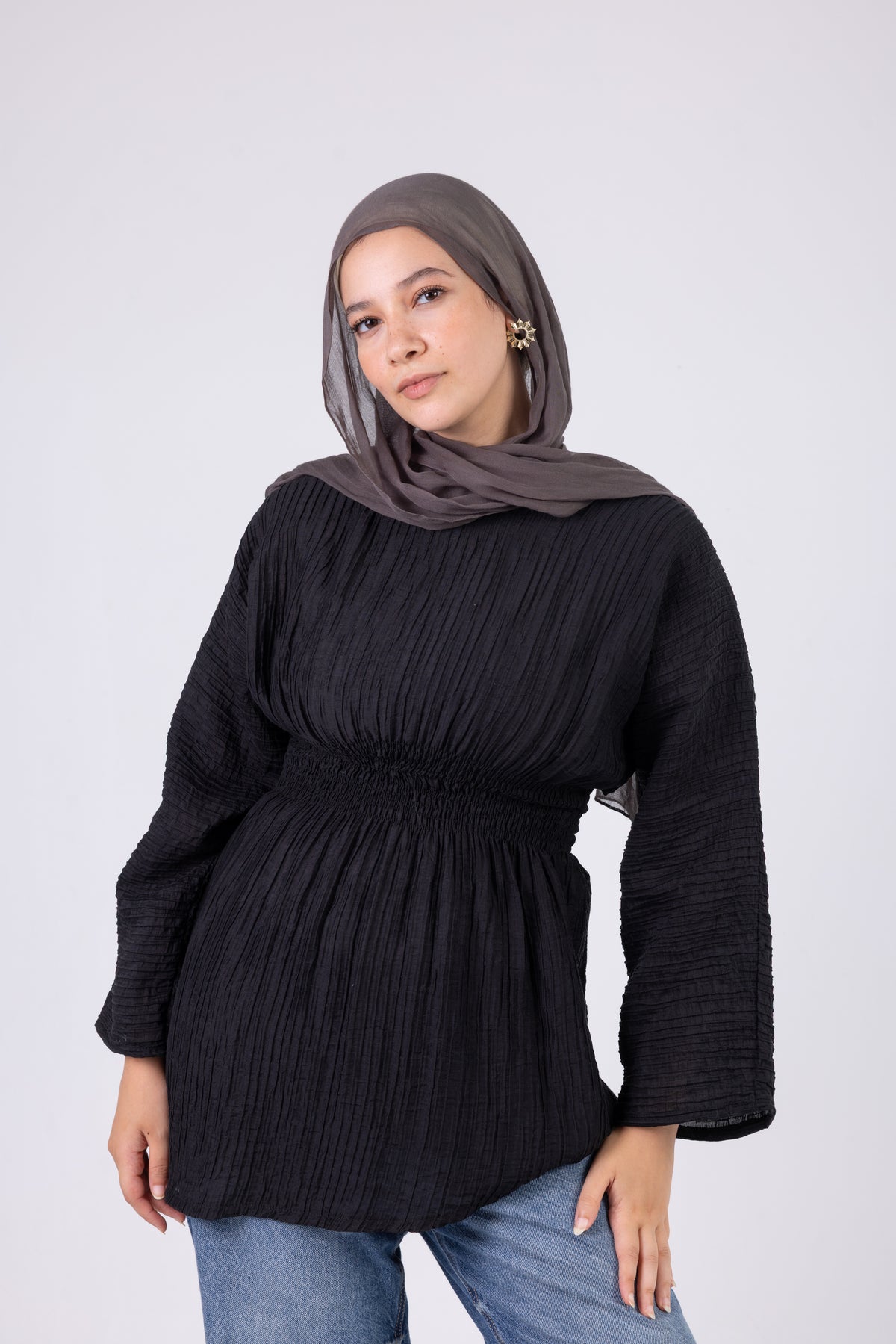 Crinkle Satin Blouse