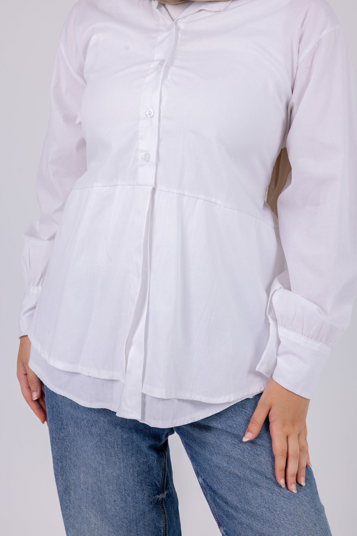 Poplin Shirt with Waist Tie Belt