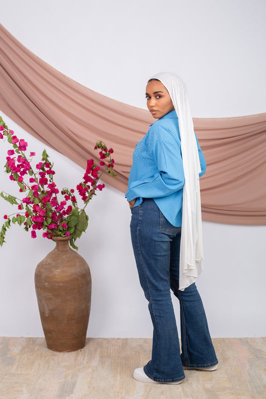 Cropped Chemise -Blue