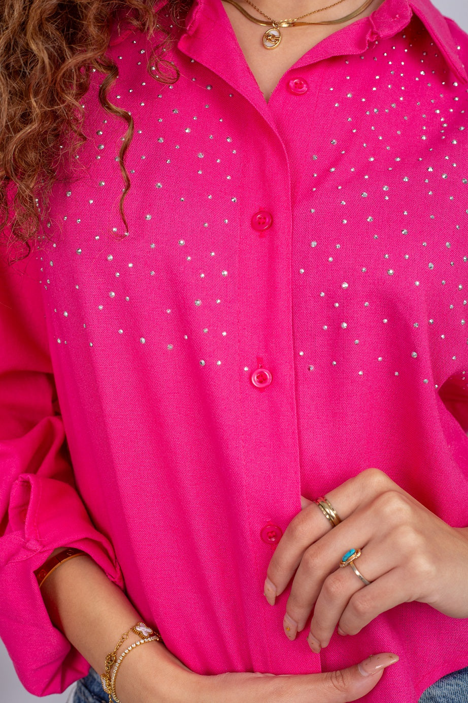 Hot pink cropped chemise 