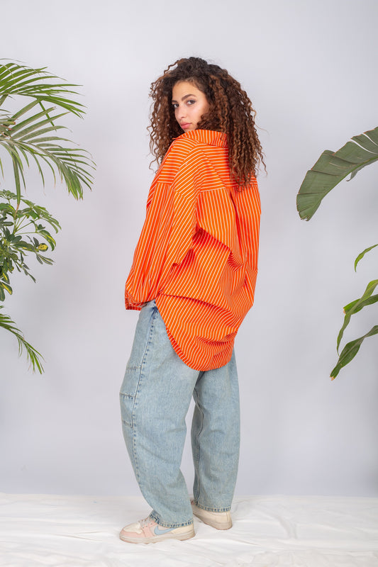 Orange lined chemise with tailored 