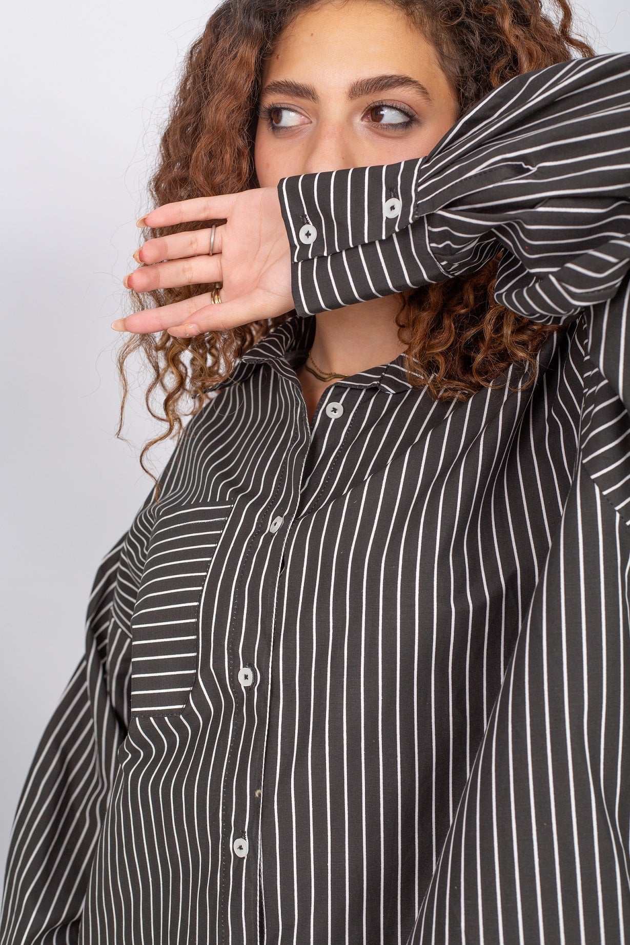 Black lined chemise with tailored fit 