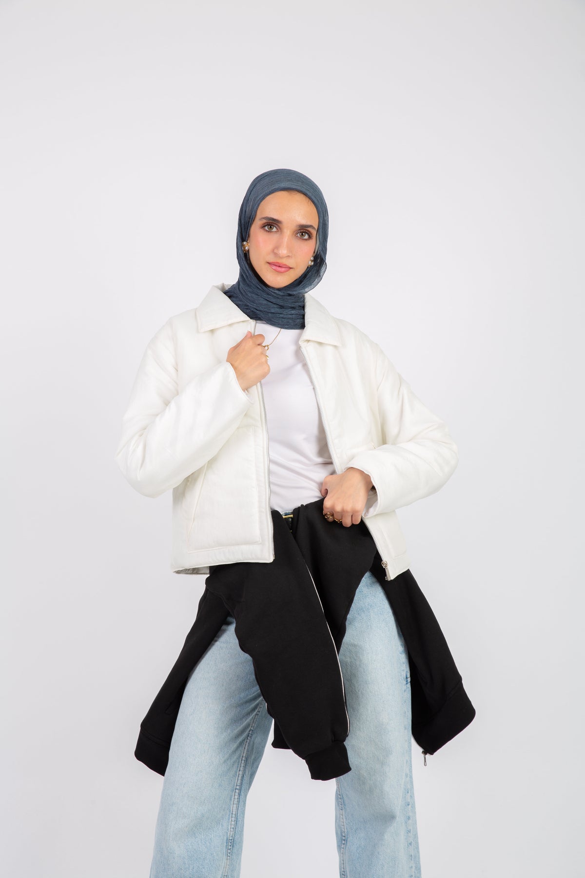 Cozy Zip-Up Jacket  - White