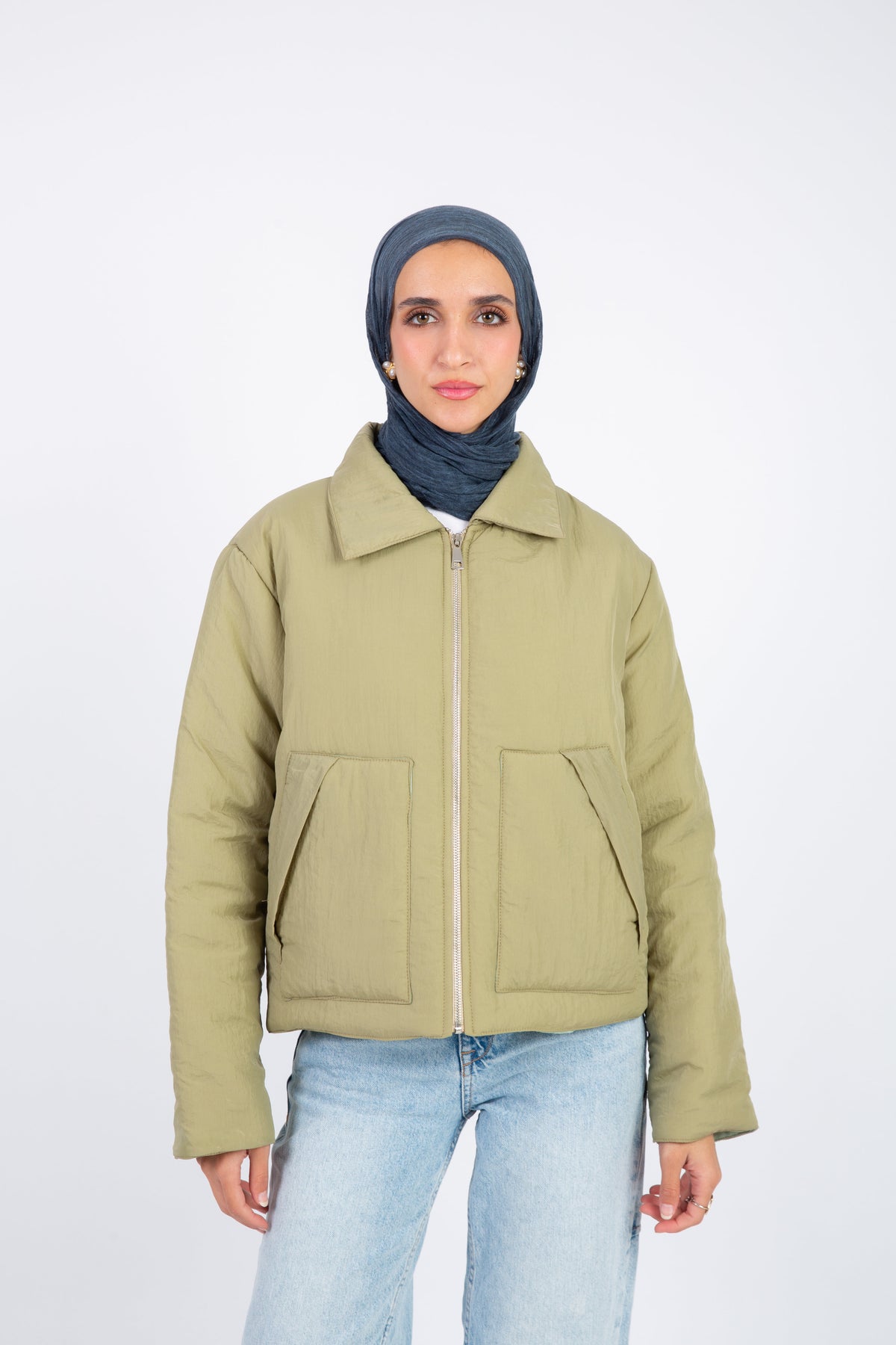 Cozy Zip-Up Jacket  - Olive