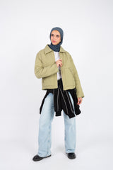 Cozy Zip-Up Jacket  - Olive