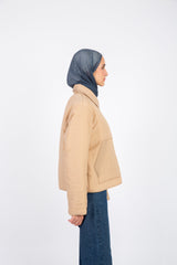 Cozy Zip-Up Jacket  - Beige