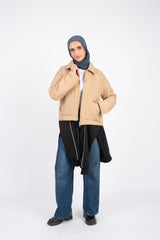 Cozy Zip-Up Jacket  - Beige