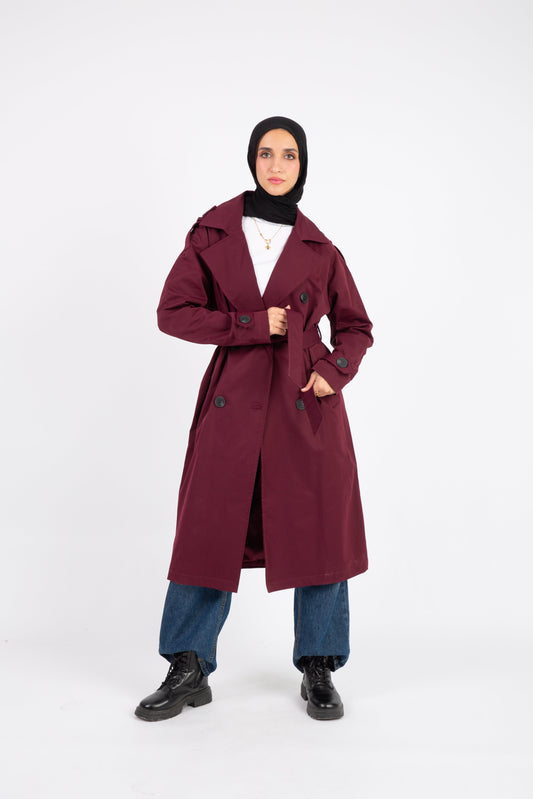 Classic Trench Coat - Winered