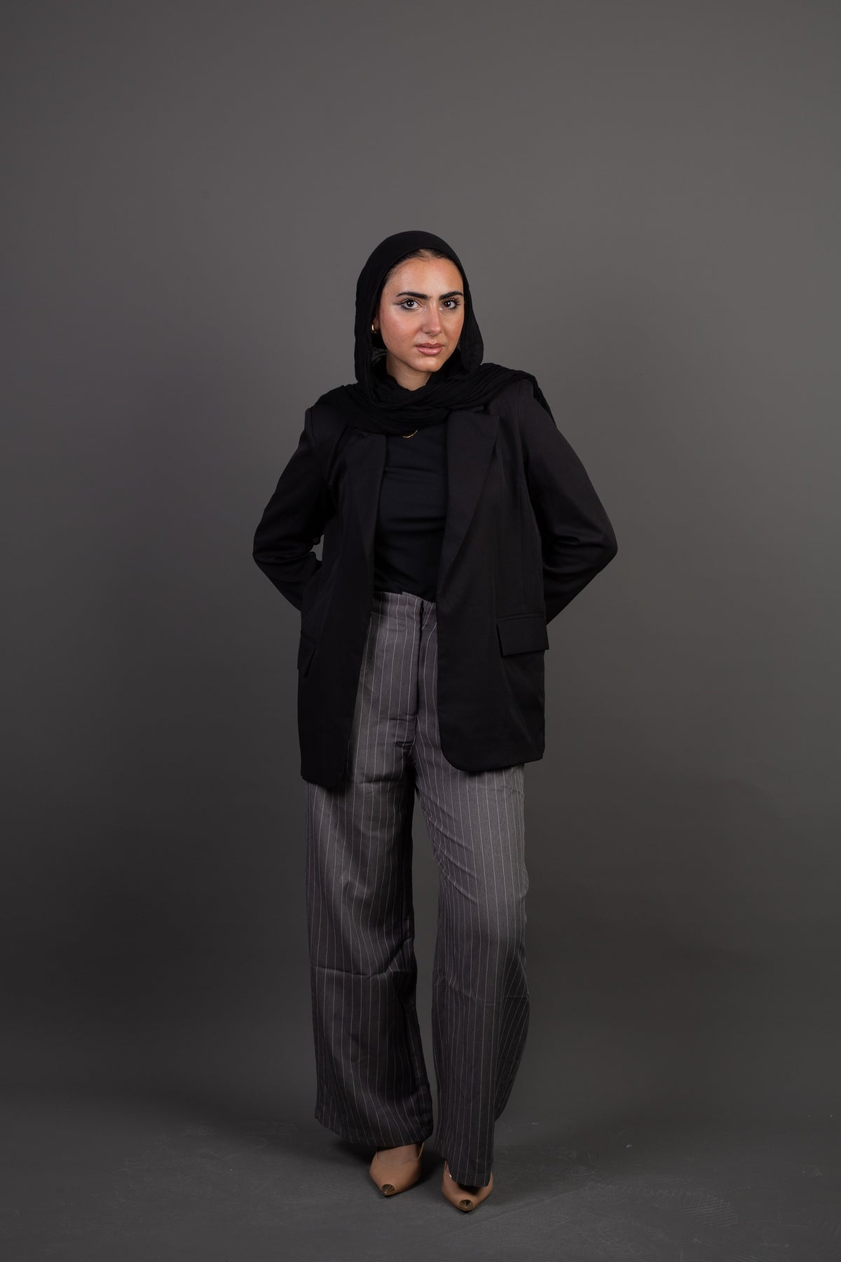 Striped Pants - black