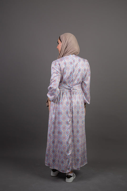 Waist Belt Dress - Baby blue