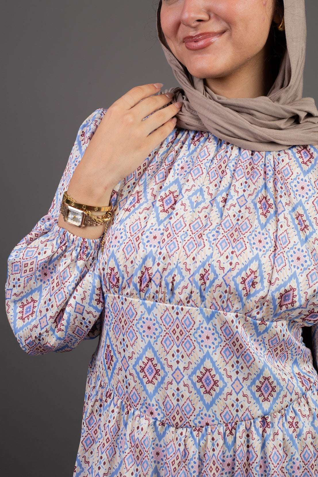 Waist Belt Dress - Baby blue