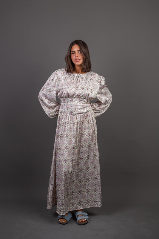 Waist Belt Dress - Light Gray