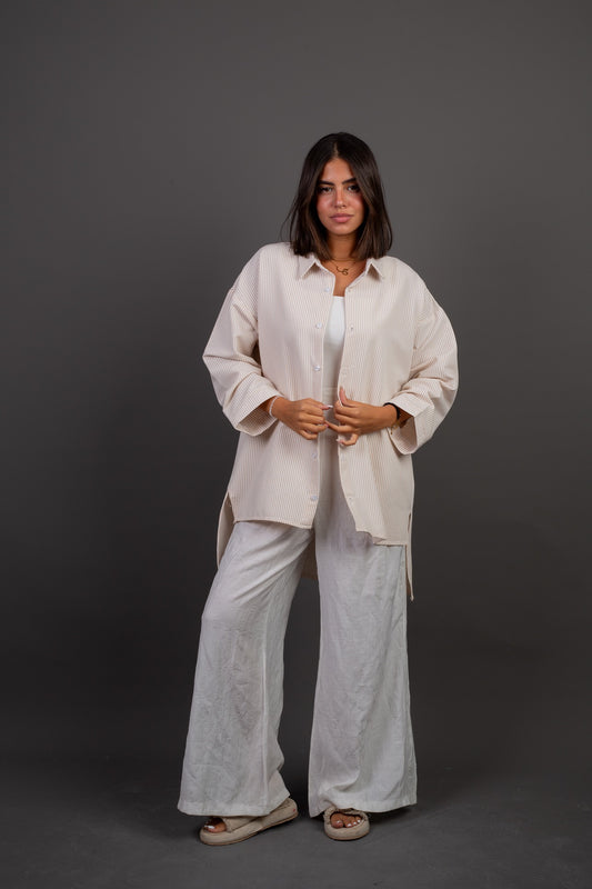 Striped Chemise - Beige