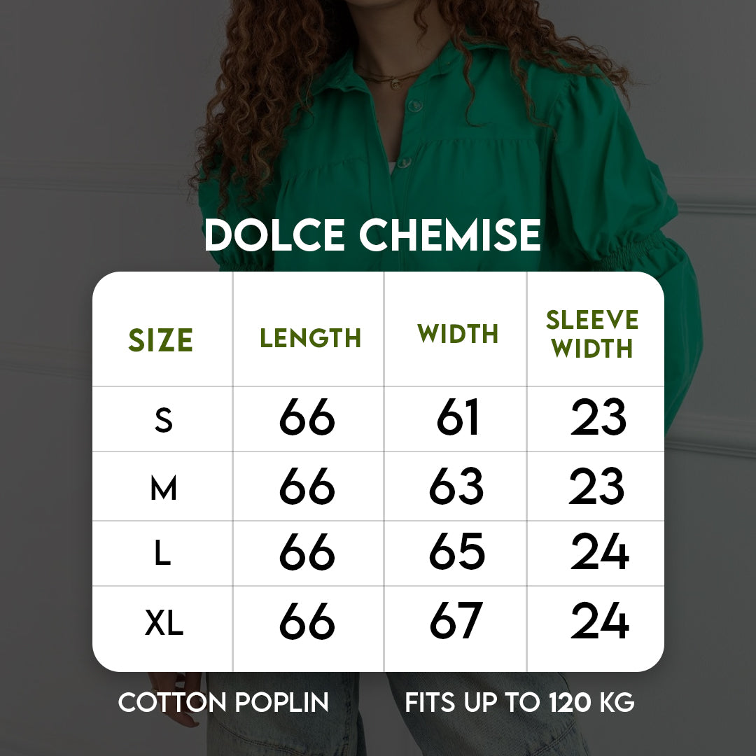 Size chart for Dolce Chemise _  Green
