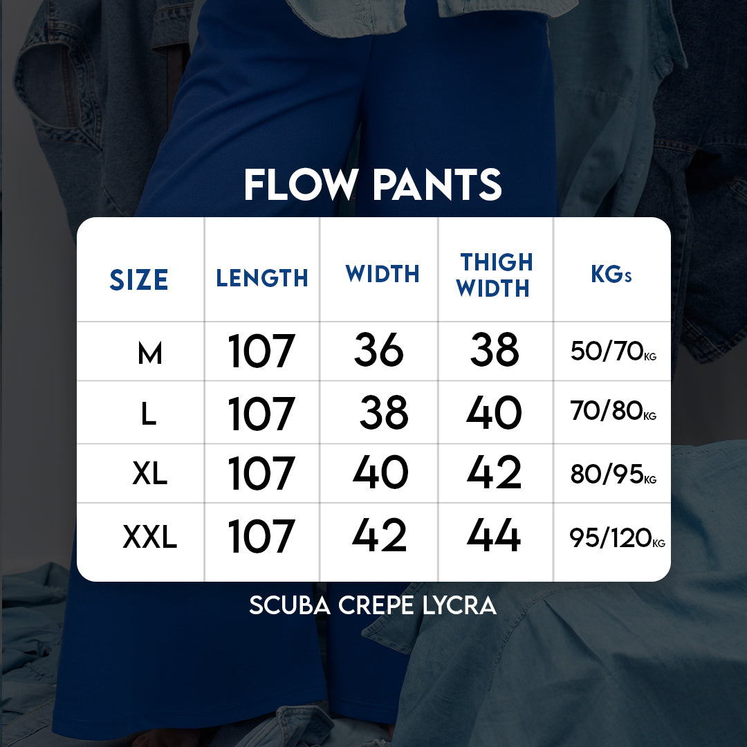 Size chart for Flow Pants_Blue