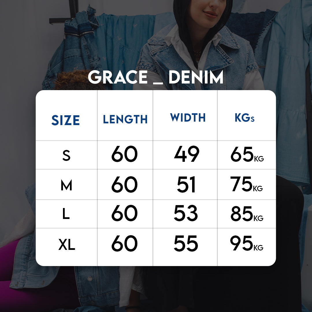 Size chart for Grace _ Denim
