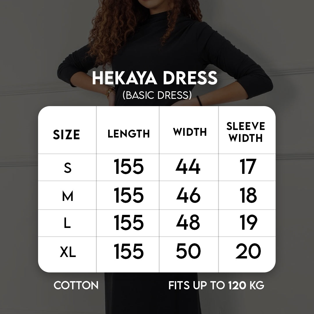 Size chart for Hekaya Dress _ White