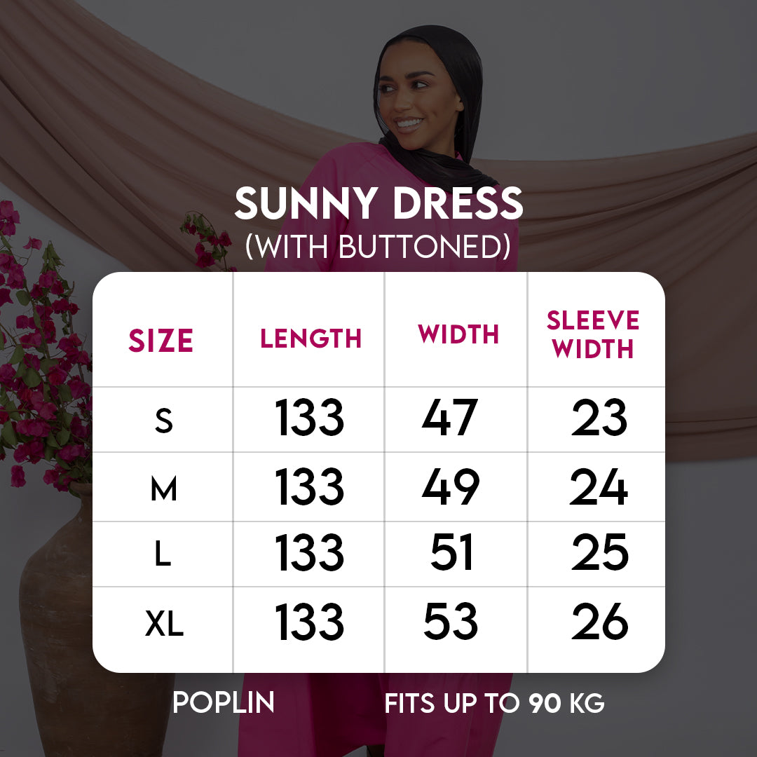 Size chart for Sunny Dress-Hot Pink
